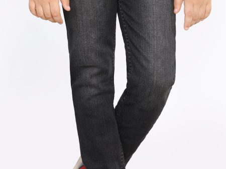 Brushed Black Slim Fit Denim Jeans Cheap