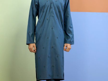 Blue Embroidered Boys Kurta Pajama Online Sale