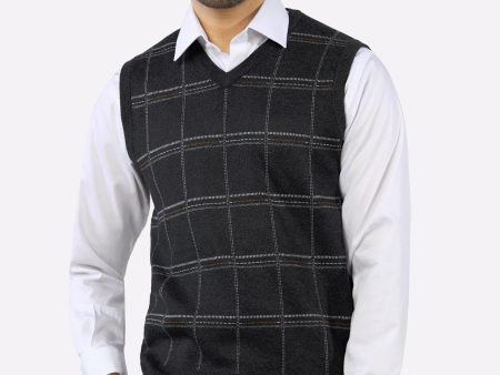 Dark Grey V-Neck Gents Sweater Hot on Sale