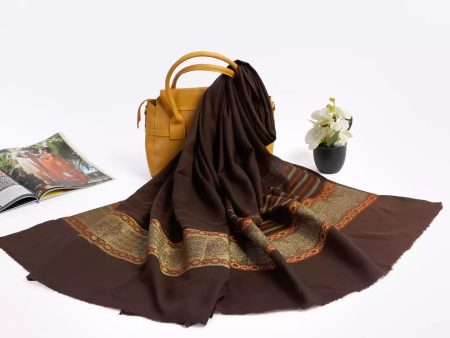 Brown Pashmina Wool Ladies Shawl For Discount