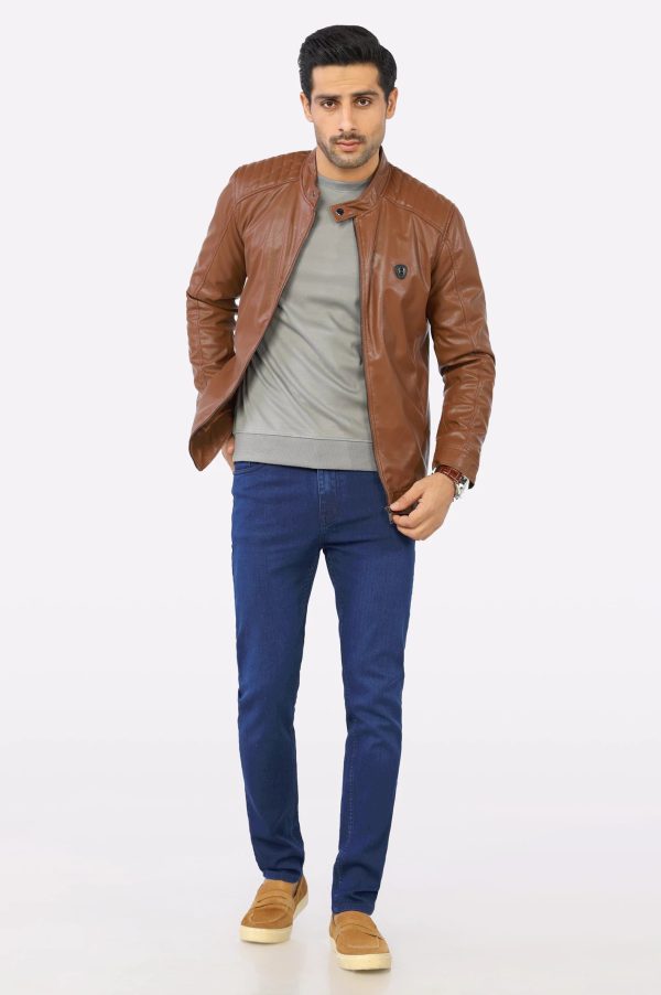 Brown Biker Leather Jacket for Mens Online