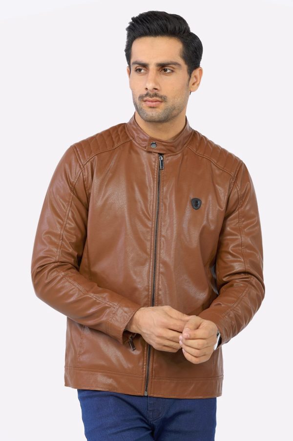 Brown Biker Leather Jacket for Mens Online