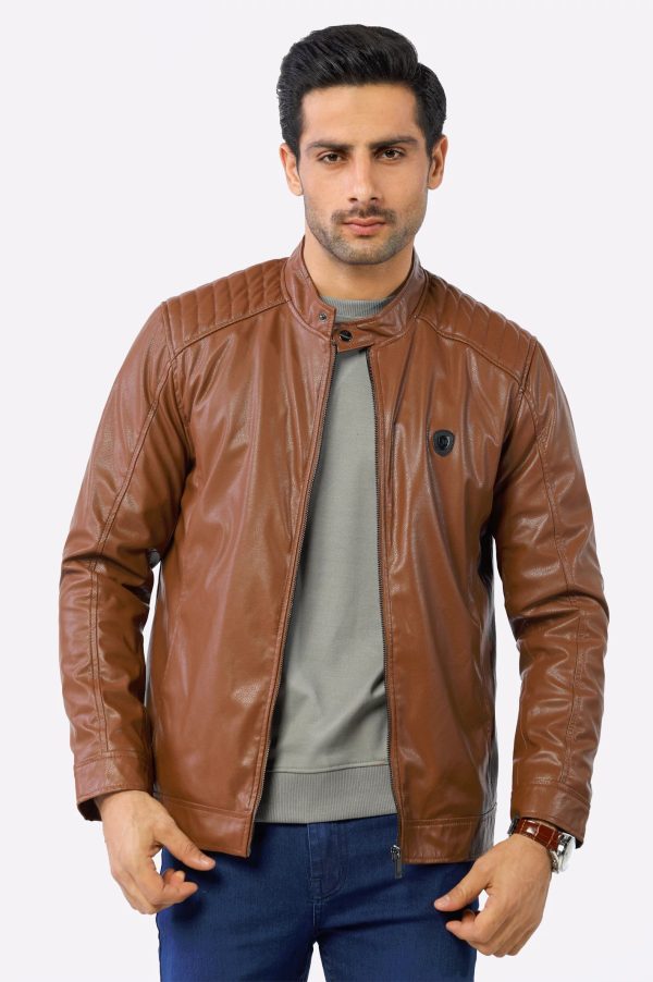 Brown Biker Leather Jacket for Mens Online