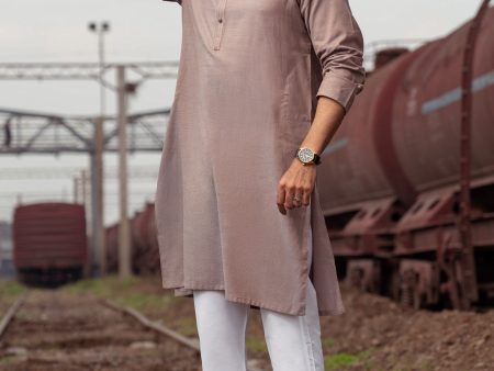 Men s Kurta in Fawn SKU: EA3032-FAWN Online Sale