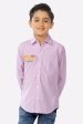 Dark Pink Minicheck Boys Shirt Online Sale