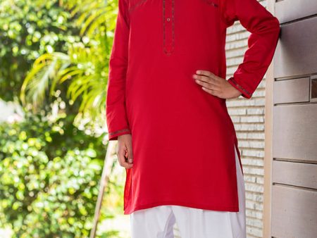 Boys Kurta Shalwar In Red Fashion