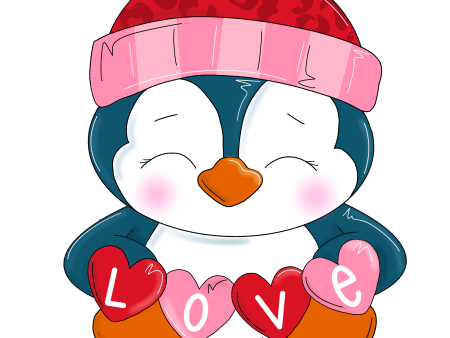 Love Valentine’s Day Winter Penguin and charms Cutouts and Kits Hot on Sale