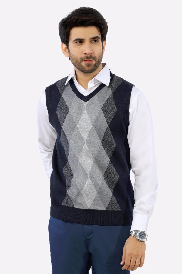 Navy Blue V-Neck Gents Sweater Sale