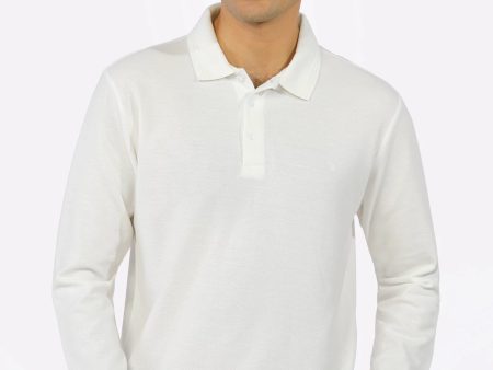 White Long Sleeves Polo Sale