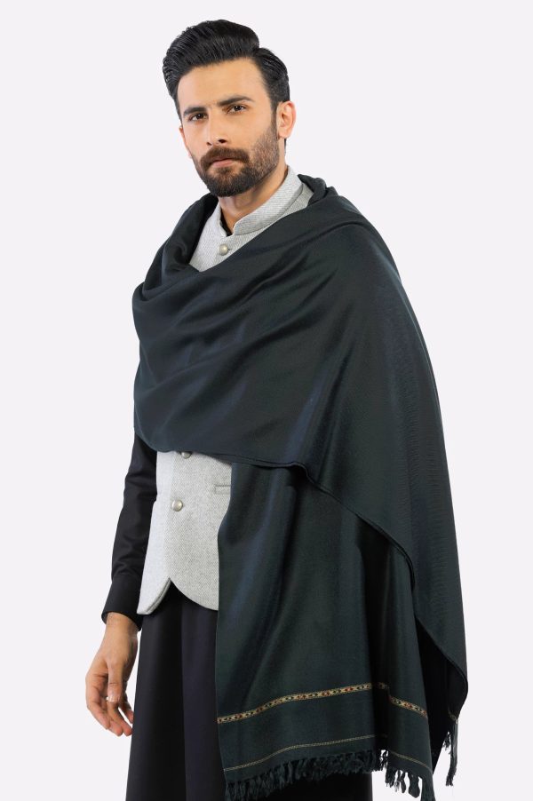 Dark Grey Woolen Men s Shawl For Discount