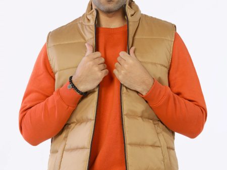 Khaki Sleeveless Jacket Discount