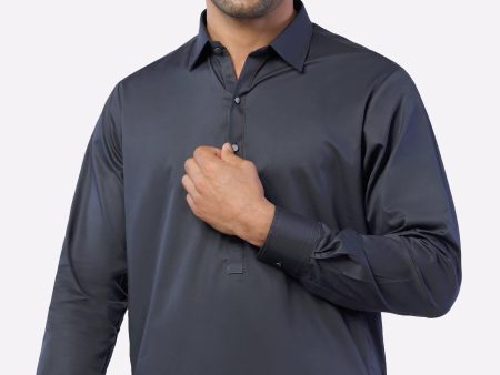 Dark Grey Cotton Shalwar Kameez Supply