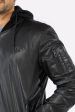 Mens Black Hooded Leather Jacket For Cheap