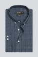 Dark Grey Windowpane Check Casual Shirt Discount