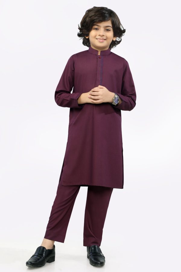 Boys Kurta Shalwar In Dark Purple Online Sale