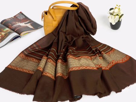 Dark Brown Pashmina Wool Ladies Shawl For Sale