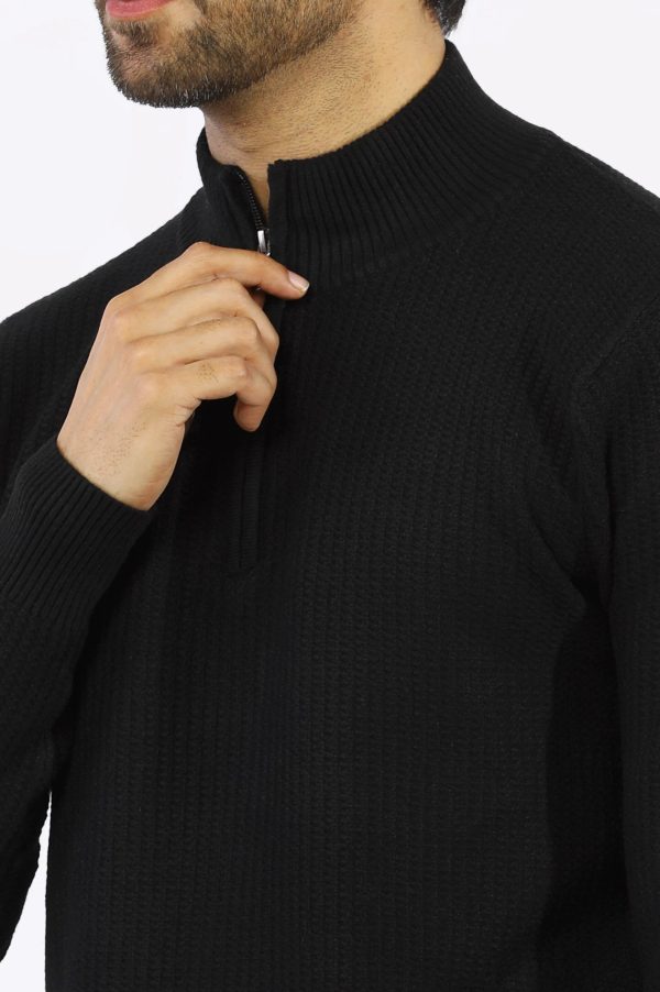 Black Quarter Zip Gents Sweater For Sale