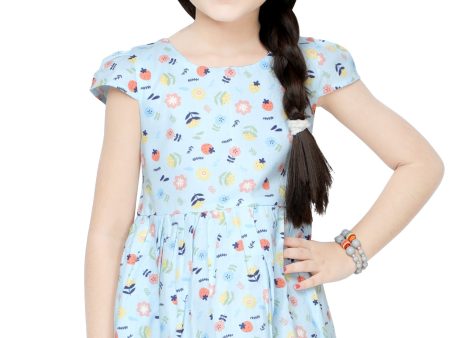 Girls Frock in L-Blue SKU: KGL-0336-L-BLUE on Sale