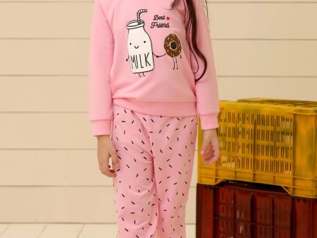 Pink Girls Sweatshirt with Trouser Supply