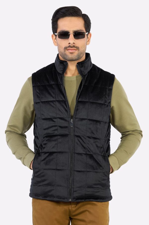 Black Quilted Puffer Vest for Mens Cheap