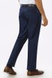 Navy Blue Cotton Regular Fit Trouser Online Hot Sale