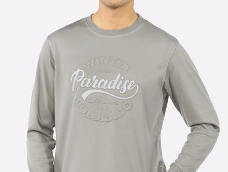 Grey Embossed Print Sweatshirt on Sale