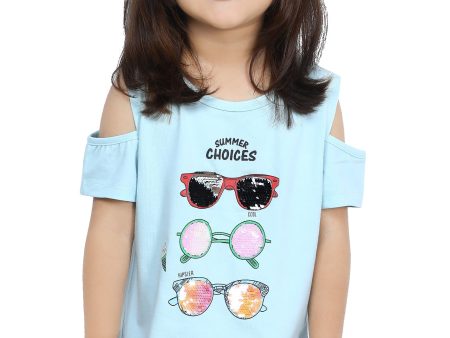 Girls T-Shirt In Aqua SKU: KGA-0270-AQUA Sale