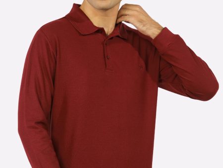 Bargundi Long Sleeves Polo Hot on Sale