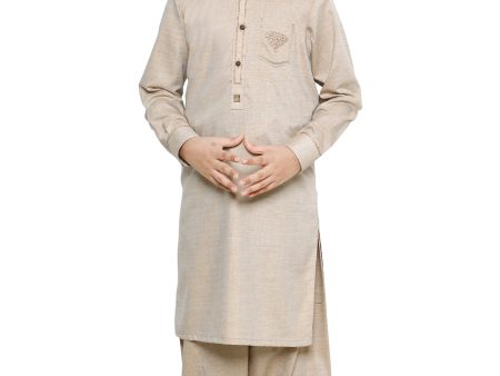 Boys Shalwar Suit SKU: KBH-0126-FAWN Online