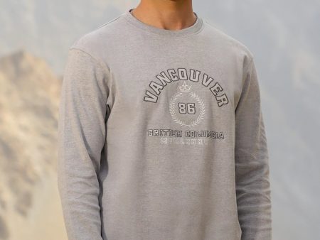 Dark Grey Embroidered Sweatshirt Online now