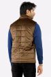 Khaki Quilted Puffer Vest for Mens on Sale