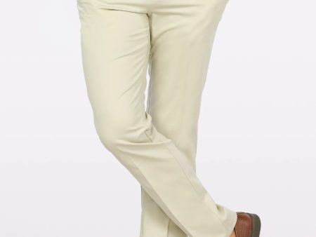 Off White Cotton Regular Fit Trouser Hot on Sale