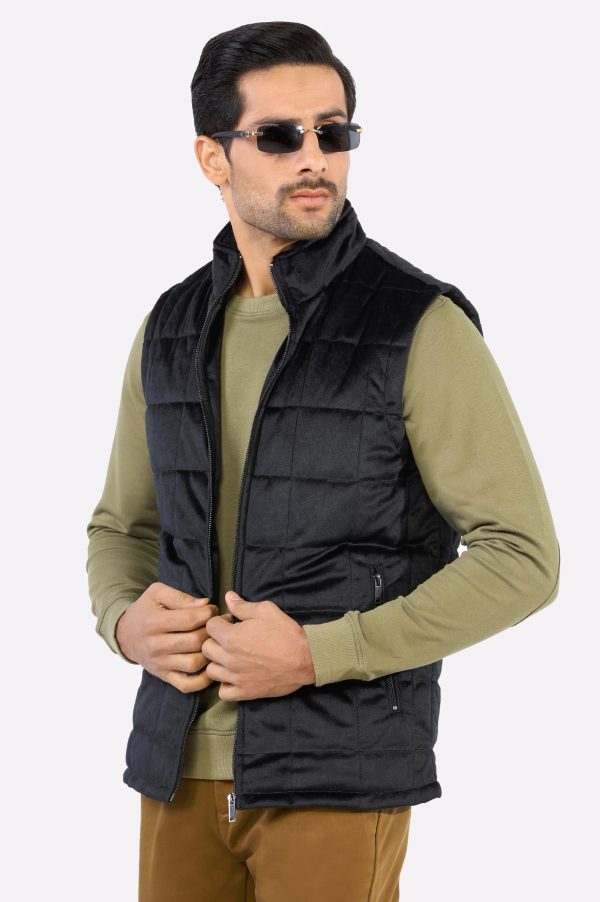 Black Quilted Puffer Vest for Mens Cheap