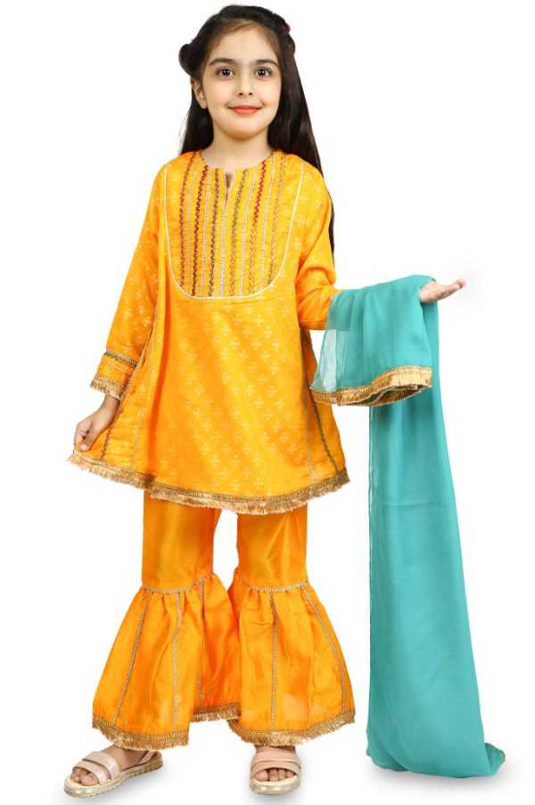 Girls Kurti SKU: KGKK-0101-Yellow Online now