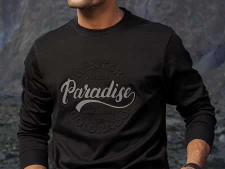 Black Design Embossed Sweatshirt Hot on Sale