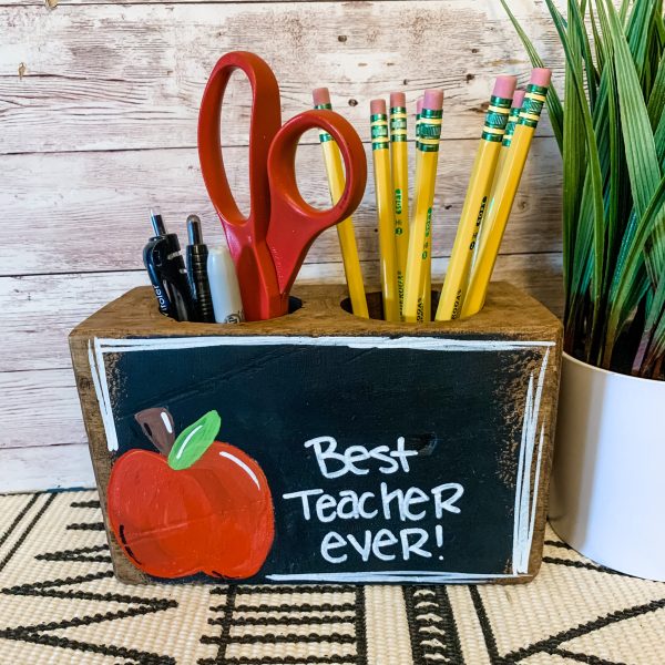 apple chalkboard sugar mold pencil holder teacher Hot on Sale