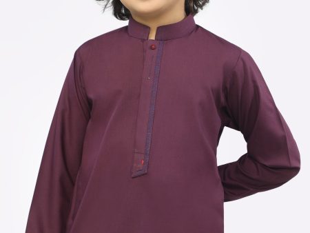 Boys Kurta Shalwar In Dark Purple Online Sale