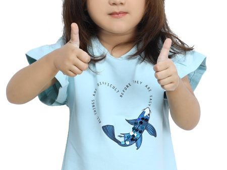 Girls T-Shirt In Aqua SKU: KGA-0269-AQUA on Sale