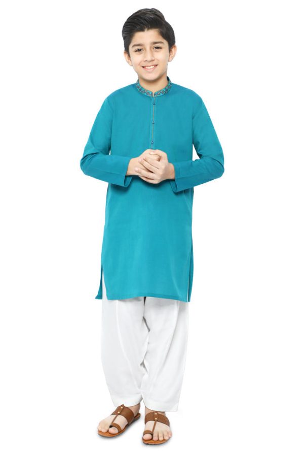 Boys Kurta In Green SKU: KBKS-0036 Supply