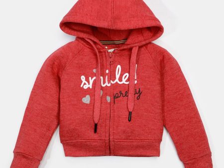 Red Infant Girls Zipper Hoodie Online now