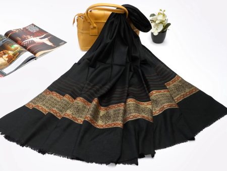 Black Pashmina Wool Ladies Shawl Online Sale