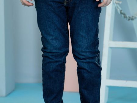 Blue Relaxed Fit Denim Jeans Online Hot Sale