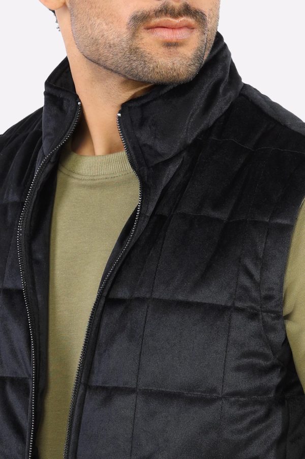 Black Quilted Puffer Vest for Mens Cheap