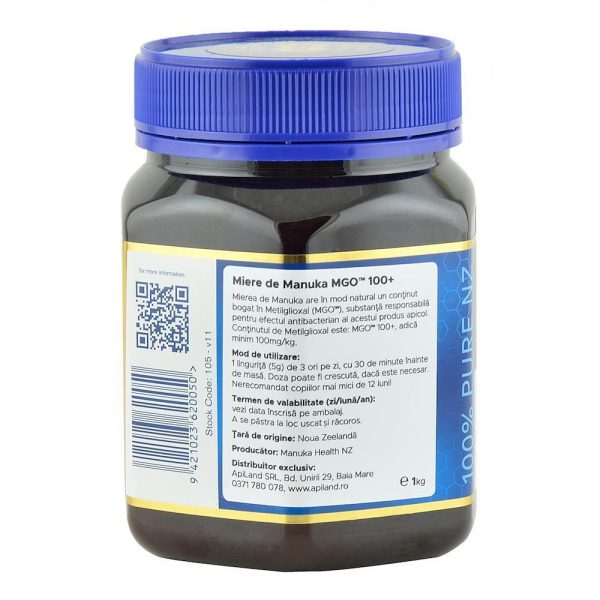 Miere de Manuka MGO 100+ Noua Zeelanda Manuka Health, 1 Kg, naturala Sale