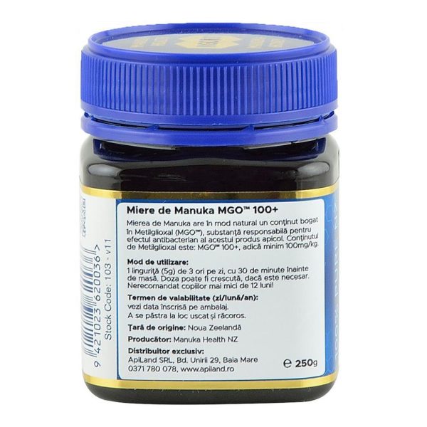 Miere de Manuka MGO 100+ Noua Zeelanda Manuka Health, 250 g, naturala on Sale