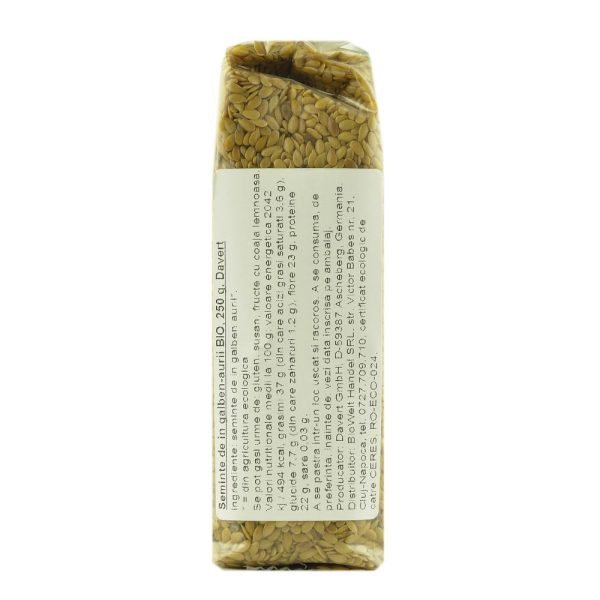 Seminte de in galben-aurii 250 g Davert, bio For Sale