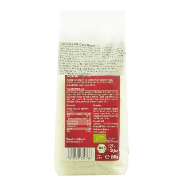 Nuca de cocos rasa 250 g Davert, bio Hot on Sale