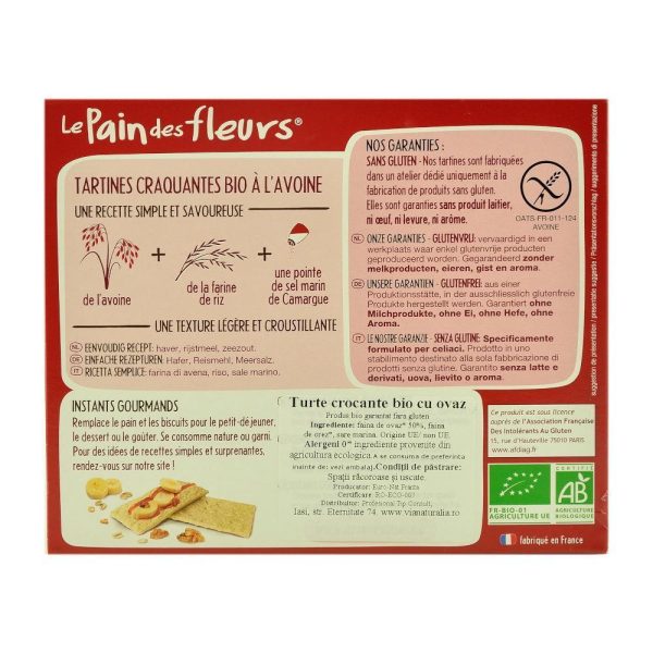 Turte crocante Le Pain des Fleurs cu ovaz fara gluten, bio, 150g Online now