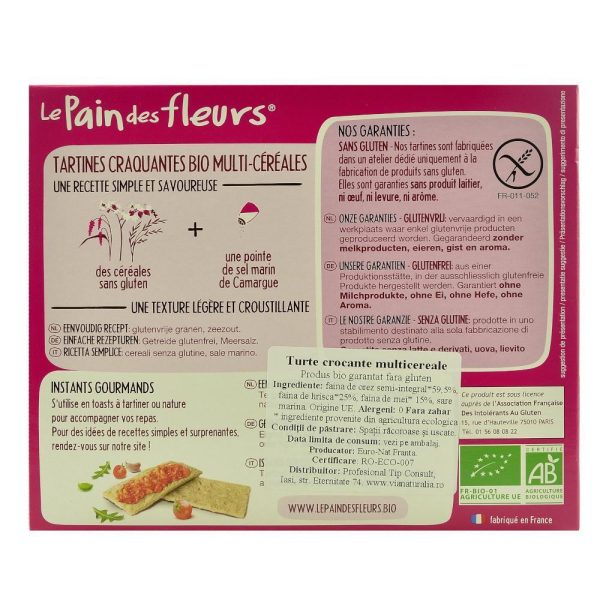 Turte crocante multicereale fara gluten, bio, 150g, ecologic For Sale