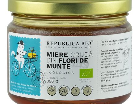 Miere Poliflora din Flori de Munte ecologica cruda Republica BIO, 350 g For Sale